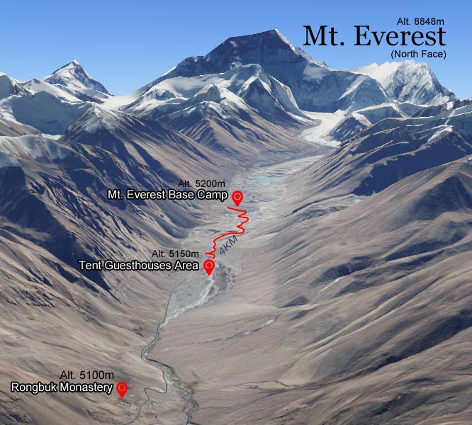 Location & Maps of Tibet – Side Mount Everest Base Camp 